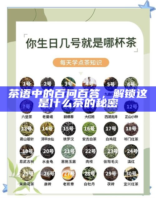 茶语中的百问百答，解锁这是什么茶的秘密